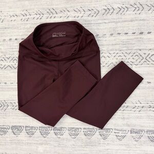 Yogalicious Deep Maroon Yoga Workout Capri Leggings Medium